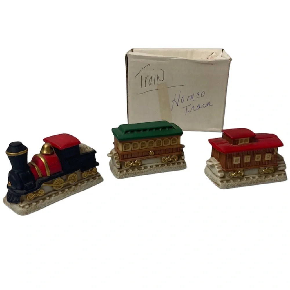Vintage Train Homco Home Interior Collectors Christmas Ornaments Gift Decoration